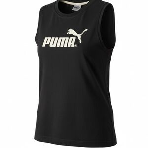 Puma Sleeveless Logo Tank Top Black Sport Lifestyle Tee Size Small